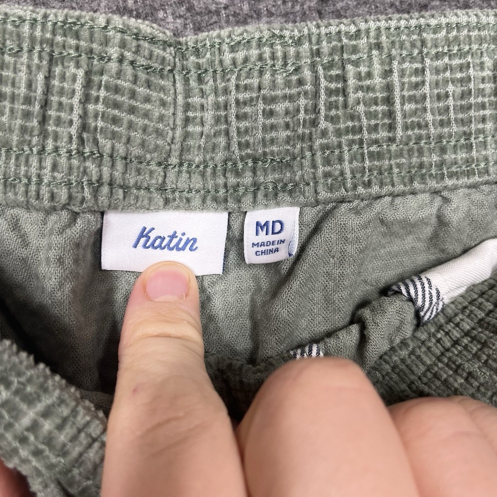 Katin Ward Shorts Mens M Green Waffle Corduroy Surfer Preppy 6" inseam - Picture 9 of 15